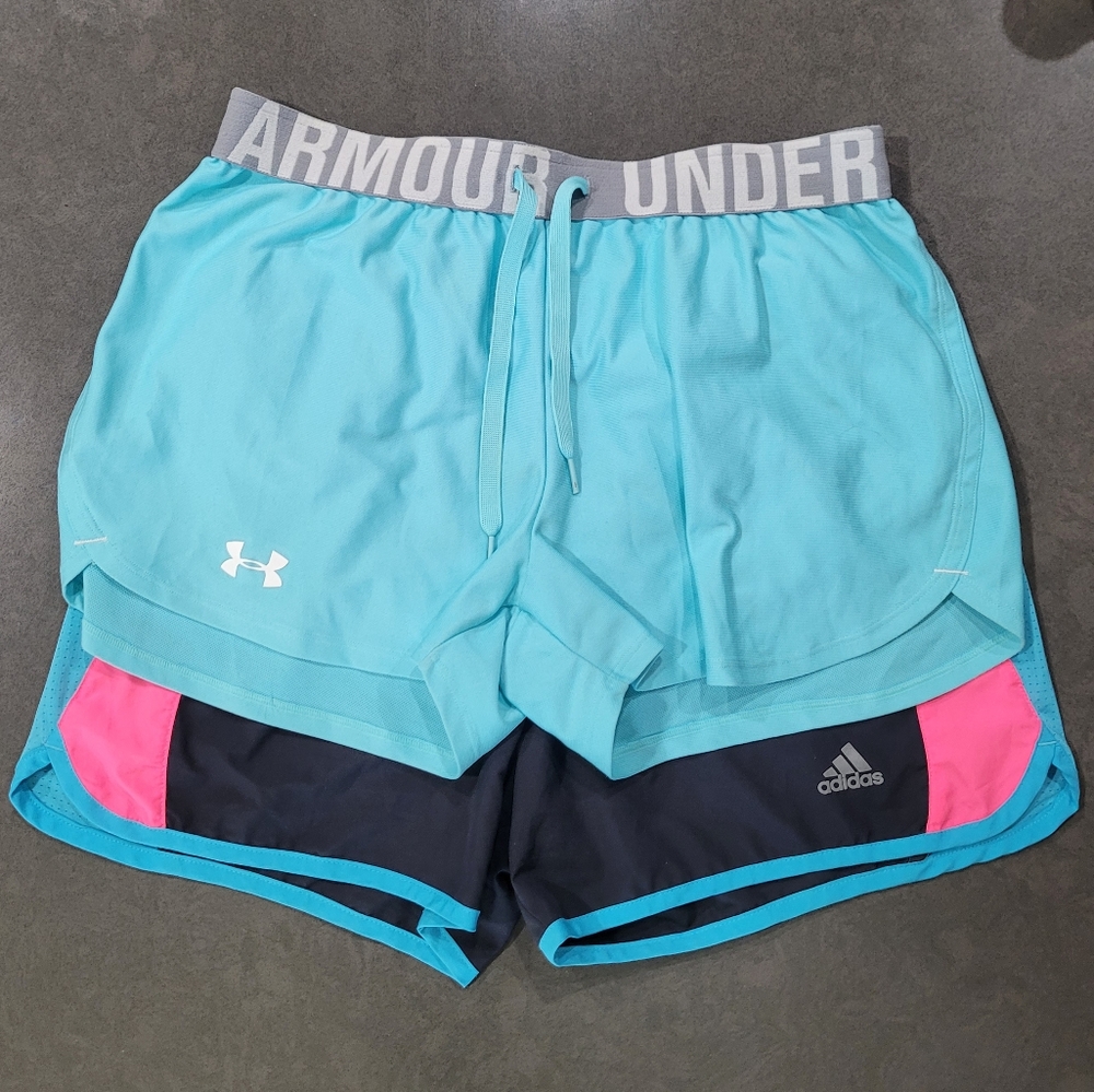 Workout Shorts 2pc | Under Armour & Adidas